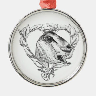 Ornamento De Metal Cabeça de Nubian no coração