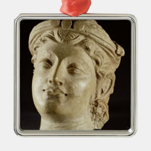 Ornamento De Metal Cabeça do estuque, Gandhara, ANÚNCIO do século