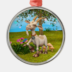 Ornamento De Metal Cabra Feliz