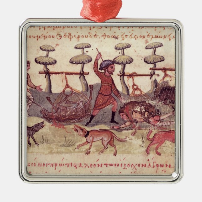 Ornamento De Metal Caça com redes (Frente)