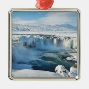 Ornamento De Metal Cachoeira Godafoss Paisagem