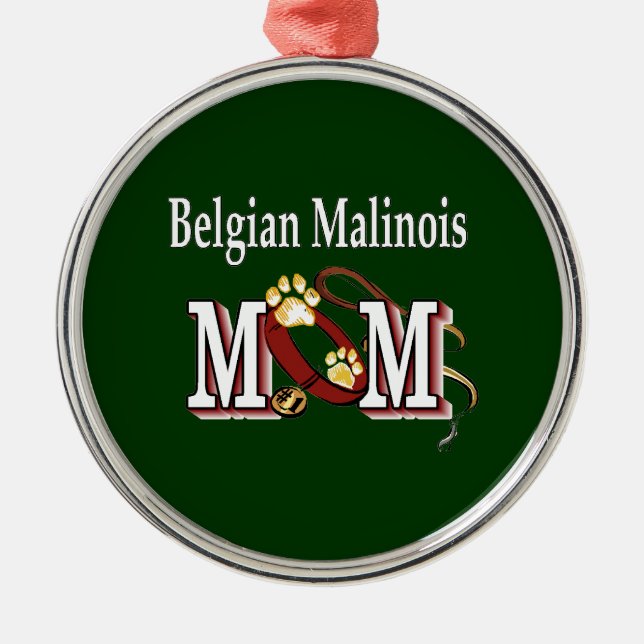 Ornamento De Metal Cachorro belga Malinois MOM (Frente)