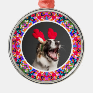 Ornamento De Metal Cachorro de Natal Personalizado Pai de Mãe de Mãe