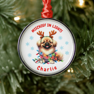 Ornamento De Metal Cachorro de Neve Cuja Cor Única é Adorável