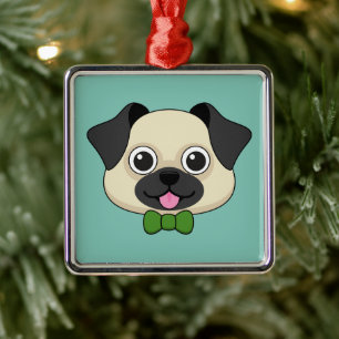 Ornamento De Metal Cachorro Feliz e Bonito com Papillon