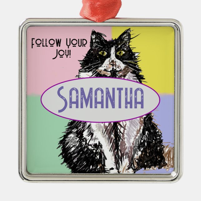 Ornamento De Metal Cachorro Fresco Gato Pastel Pink Desorte (Frente)