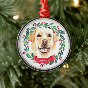 Ornamento De Metal Cachorro Labrador Retriever Amarelo Natal Amante d