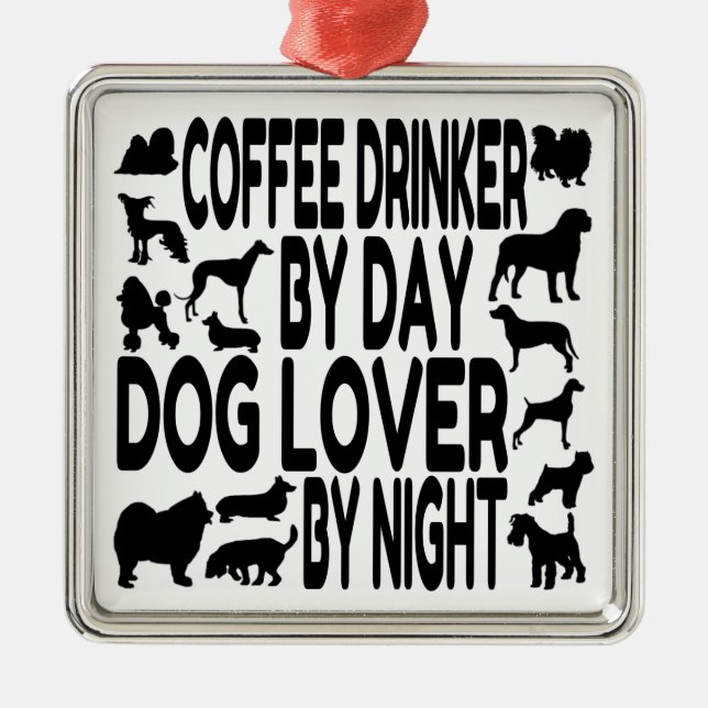 Ornamento De Metal Cachorro-Lover Bebida (Frente)