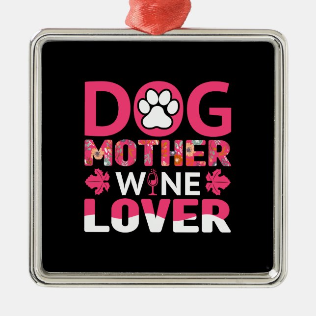 Ornamento De Metal Cachorro Mãe Vinho (Frente)