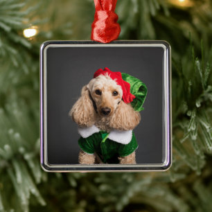 Ornamento De Metal Cachorro na Figurina de Elf