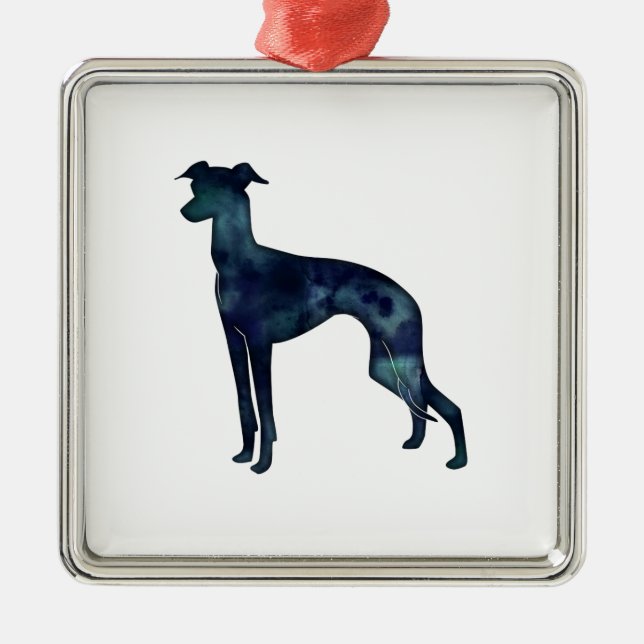 Ornamento De Metal Cachorro Negro de Cachorro Negro Silhouter (Frente)