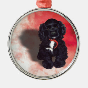 Ornamento De Metal Cachorro Negro Espanhol - Abby