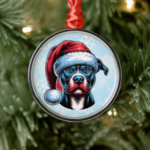 Ornamento De Metal Cachorro Pitbull no Natal