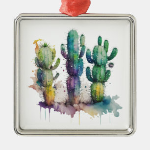 Ornamento De Metal Cactus design com balas coloridas