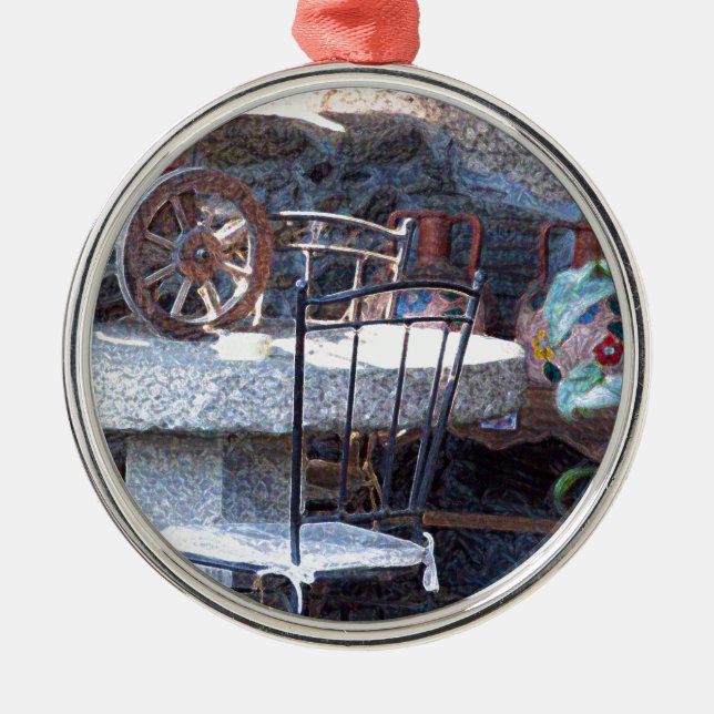 Ornamento De Metal Cactus Espanhol Ainda Vida (Frente)