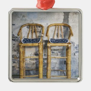 Ornamento De Metal Cadeiras de bambu estilo antigo, Xitang, Zhejiang,