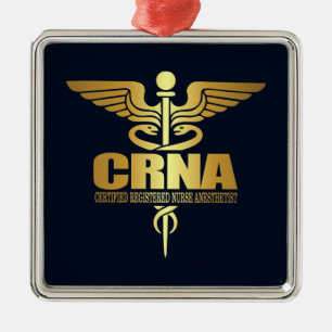 Ornamento De Metal Caduceus Dourado (CRNA)