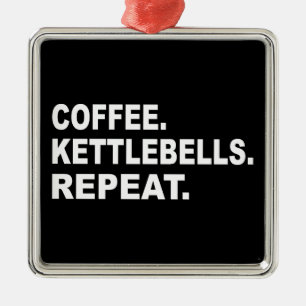 Ornamento De Metal Café Kettlebells Repetir