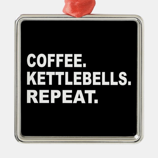 Ornamento De Metal Café Kettlebells Repetir (Frente)