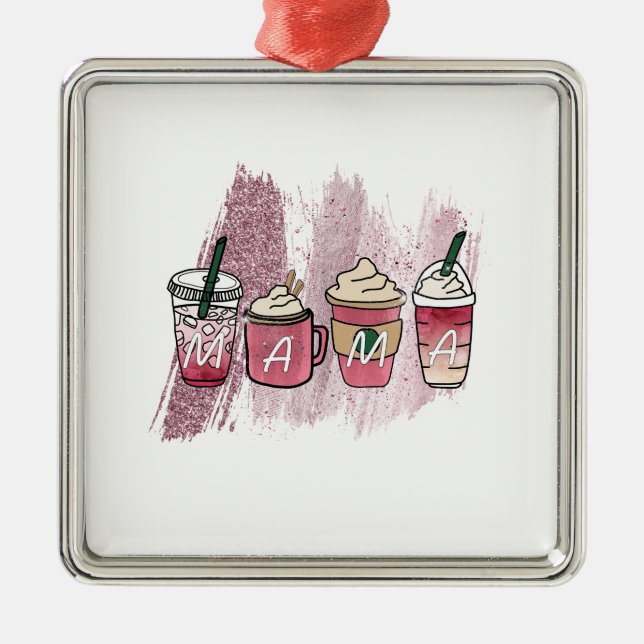 Ornamento De Metal Café Mama (Frente)