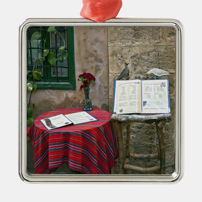 Ornamento De Metal Café Sidewalk, Chania, Creta, Grécia (Frente)