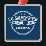 Ornamento De Metal Cal Salmon River California Kayaking<br><div class="desc">O Rio Salmão da Califórnia é uma das melhores e mais difíceis corridas de água branca de primavera. Já experimentei balsas avidamente viagem para o canto norte do Estado para o excepcional cenário de água branca e florestas tropicais temperadas deste rio.</div>