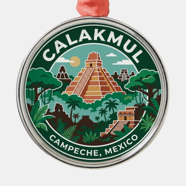 Ornamento De Metal Calakmul México (Frente)
