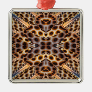 Ornamento De Metal caleidoscópio de pena de faisão marrom