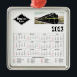 Ornamento De Metal Calendário de leitura da ferrovia<br><div class="desc">Isto mostra A Reading Company fp7 ; calendário 2023 e o logotipo da linha Ferroviária de Leitura. Copyright Stan Feldman 11 25 2022</div>