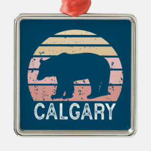 Ornamento De Metal Calgary Alberta Retro Bear