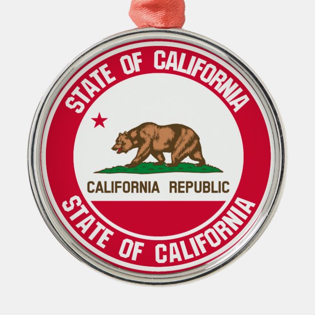 Ornamento De Metal California Round Emblem (Frente)