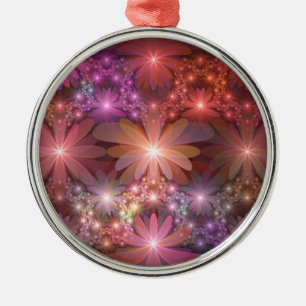 Ornamento De Metal Cama De Flores Colorido Abstrato Brilhante Arte Fr