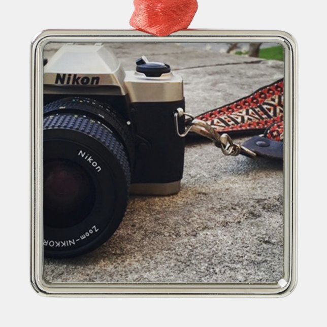 Ornamento De Metal Câmera do filme de Nikon (Frente)