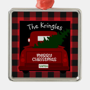 Ornamento De Metal Caminhão do vintage da verificação do búfalo