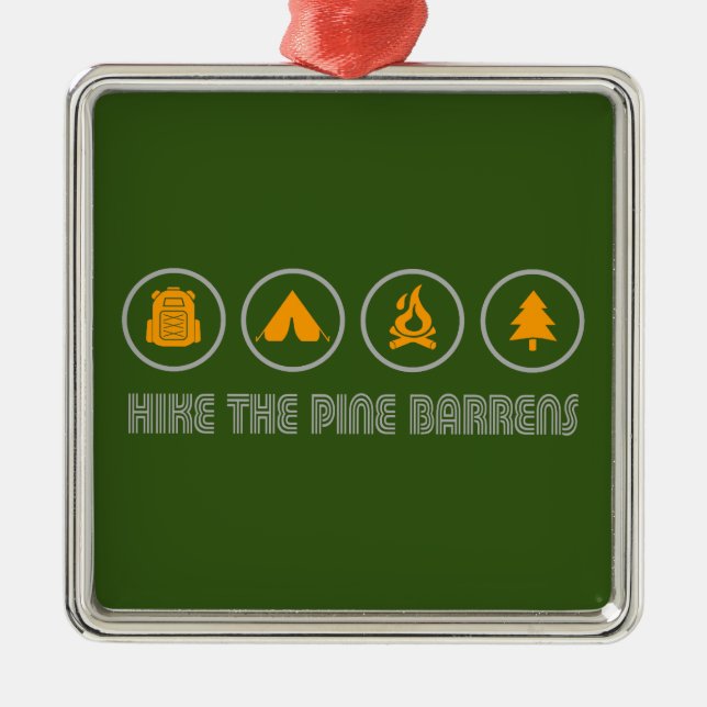 Ornamento De Metal Caminhe por Pine Barrens Nova Jersey (Frente)