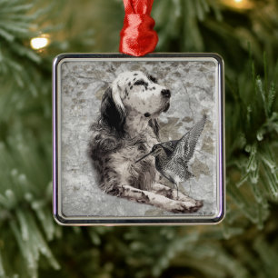 Ornamento De Metal Camiseta English Setter Boné de Caminhoneiro Botão
