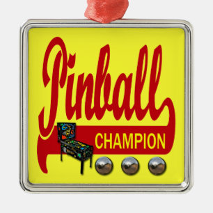 Ornamento De Metal Campeão do Pinball