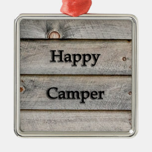 Ornamento De Metal Camping Feliz