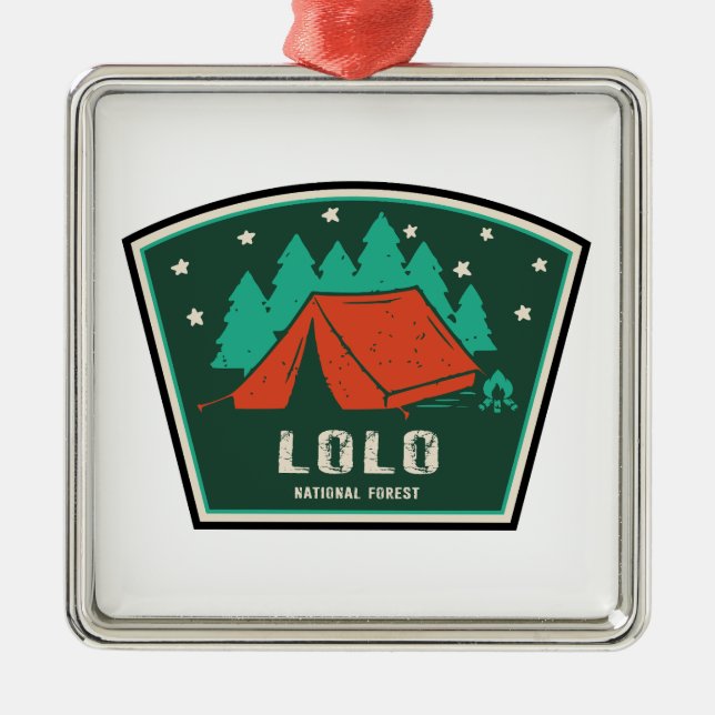 Ornamento De Metal Camping Lolo National Forest Montana (Frente)