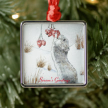 Camundongo e bagas vermelhas, a neve, a fauna selv