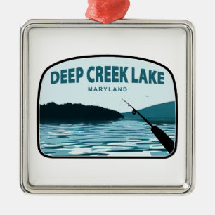 Ornamento De Metal Cana do Lago Deep Creek Maryland Fishing Rod