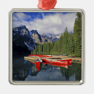 Ornamento De Metal Canadá, Alberta, Lago Moraine. O espelho d'água