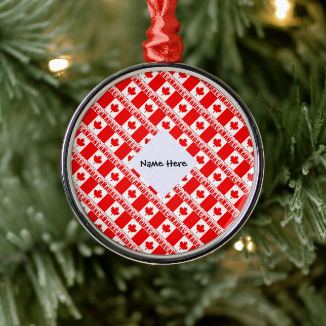 Ornamento De Metal Canadá e Canadá - Bandeiras Personalizadas (Árvore)