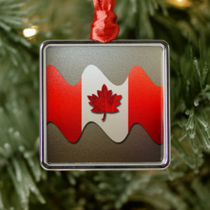 Ornamento De Metal Canada Flag-Chrome por Shirley Taylor