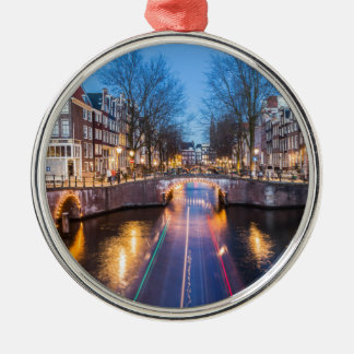 Ornamento De Metal Canais de Amsterdão na noite