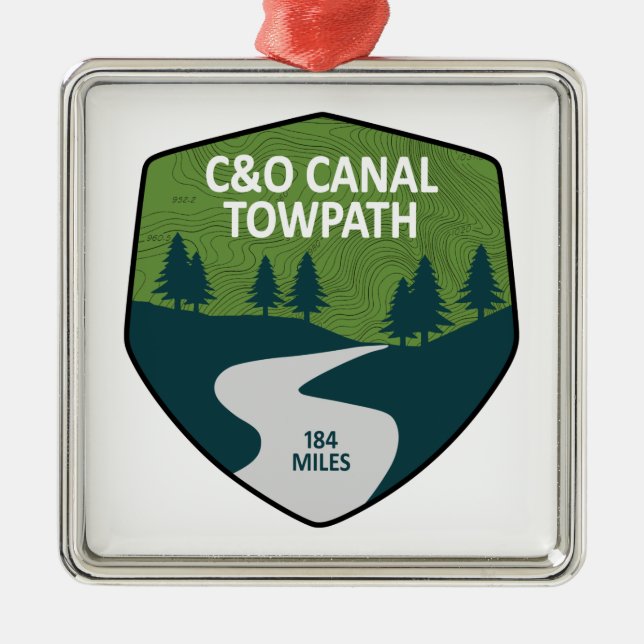 Ornamento De Metal Canal Towpath C&O (Frente)