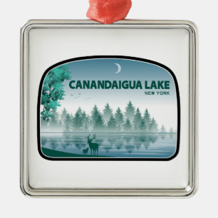 Ornamento De Metal Canandaigua Lake New York Deer