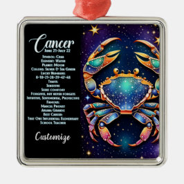 Ornamento De Metal Cancer Zodiac Personalizado Galáxia Jewel