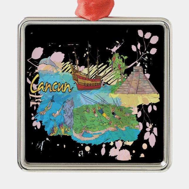 Ornamento De Metal Cancun (Frente)