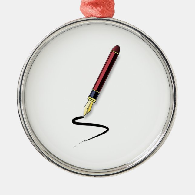 Ornamento De Metal Caneta de fonte (Frente)